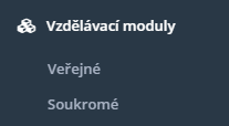 Moduly veřejné a soukromé